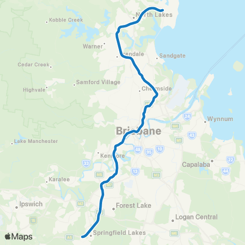 TransLink Brisbane City - Springfield map