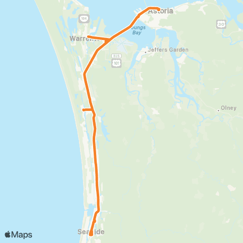 SETD Astoria - Seaside map