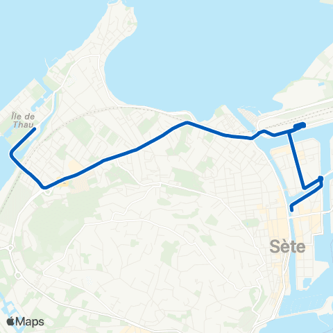 Sète Agglopôle Mobilité Ligne 2 map