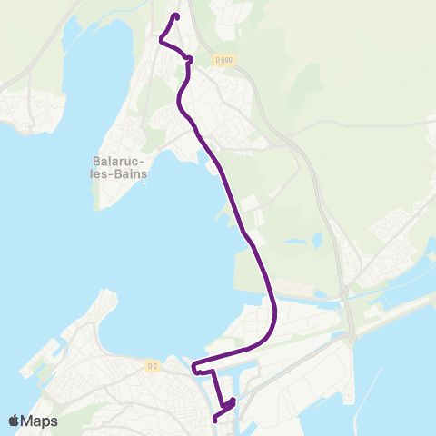 Sète Agglopôle Mobilité Ligne A map
