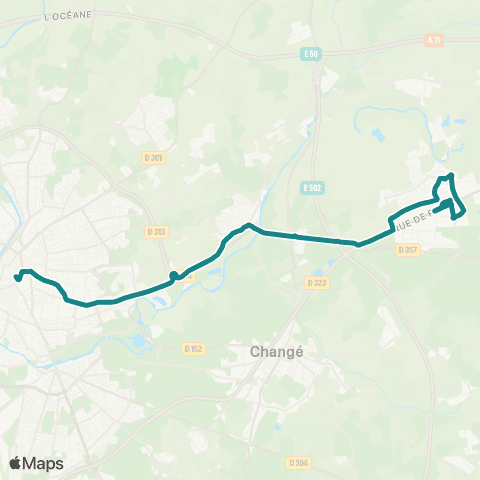 SETRAM République - Champagné map