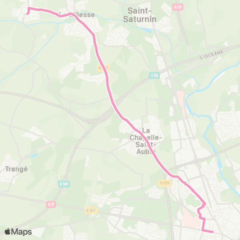 SETRAM Aigné - Collège Les Mûriers map