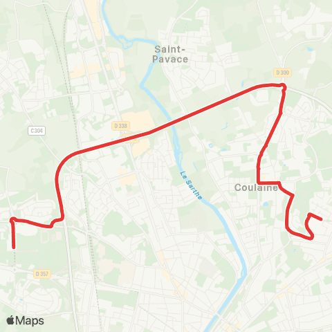 SETRAM Bellevue Hauts de Coulaines - Campus Ribay map