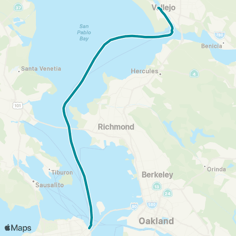 San Francisco Bay Ferry Mare I. - Vallejo - P41 - SF Ferry Bldg map