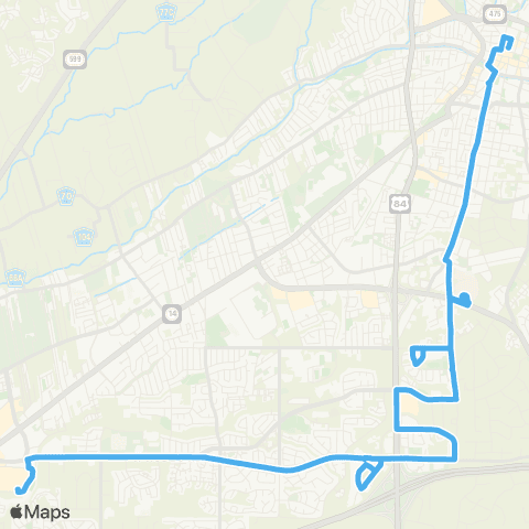 Santa Fe Trails Dtwn - Galisteo - St. Vincent's Hosp - St. Francis - Rodeo Pk E - Chavez Ctr - Santa Fe Pl map