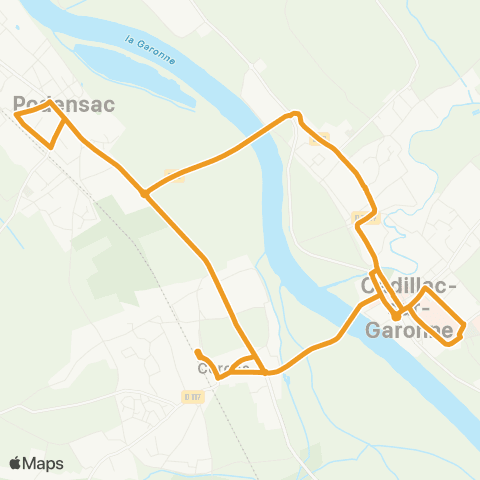 Sud Gironde Mobilités Ligne A map