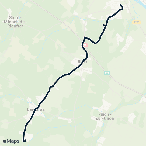 Sud Gironde Mobilités NE Landiras map