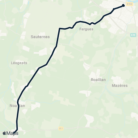 Sud Gironde Mobilités NE Villandraut map