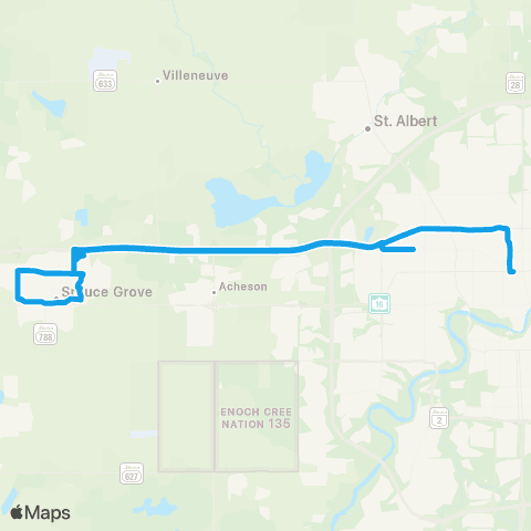 Spruce Grove Transit Spruce Grove - Downtown Edmonton map