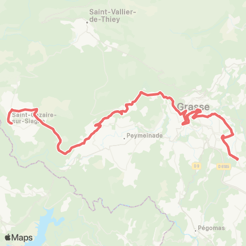 Sillages P-A des Hauts de Grasse - St-Cézaire Ctre - Stade de la Paoûte map