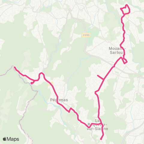 Sillages RP J.de Fontmichel - Mairie de la Roquette - Pégomas - Auribeau map