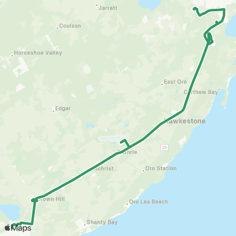 Simcoe County LINX Barrie-Orillia map