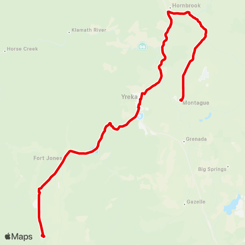 STAGE Siskiyou County Scott Valley / Hornbrook map