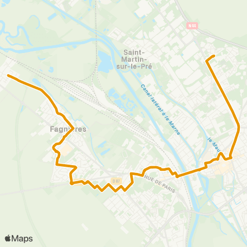 SITAC St Gibrien ⇔ Fagnières Beaux Regards ⇔ Parvis Gare ⇔ Ctre-ville map