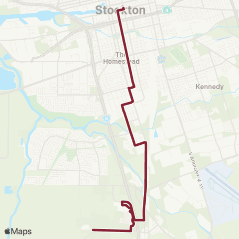 San Joaquin RTD Sjchospital-Amtrak-DTC map