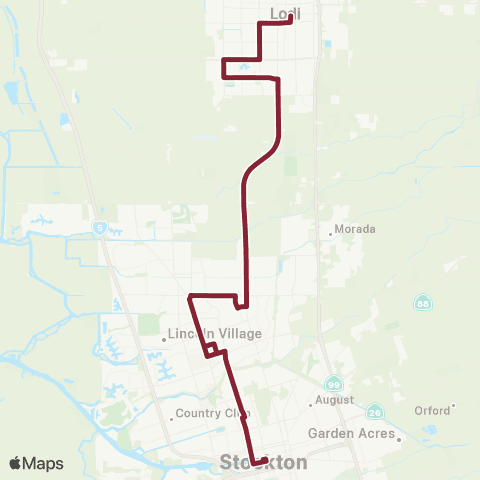 San Joaquin RTD Stockton-Lodi map