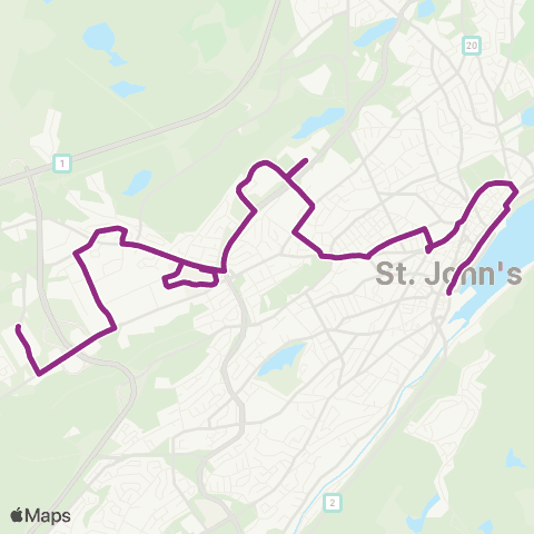 Metrobus Downtown - MUN - Avalon - Kelsey map