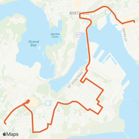 Saint John Transit Harbour Bridge map
