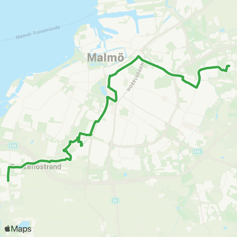Skånetrafiken Bunkeflostrand-Södervärn-Värnhem-Toftanäs map