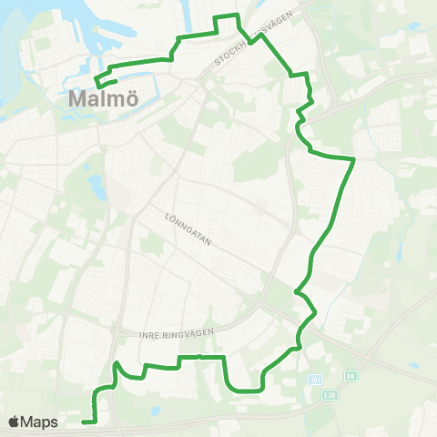 Skånetrafiken Svågertorp-Jägersro-Malmö C map