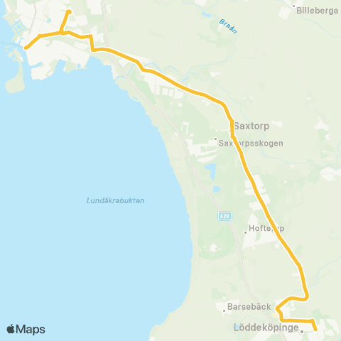 Skånetrafiken Landskrona - Löddeköpinge map