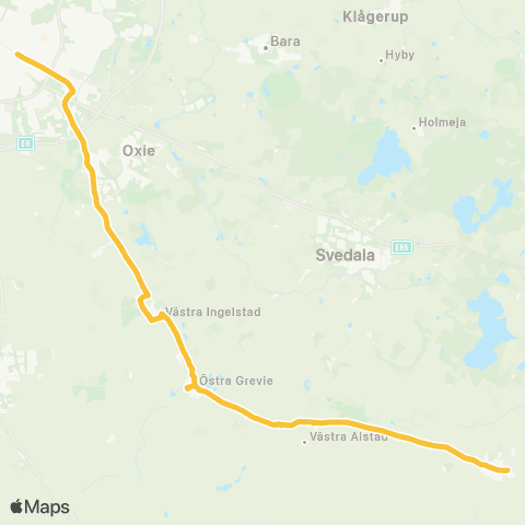 Skånetrafiken Östra Grevie - Anderslöv map