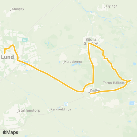 Skånetrafiken Lund - Skrylleskogen map