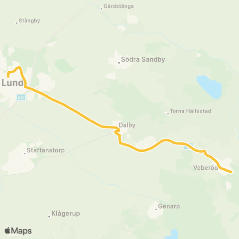 Skånetrafiken Lund - Dalby - Veberöd map