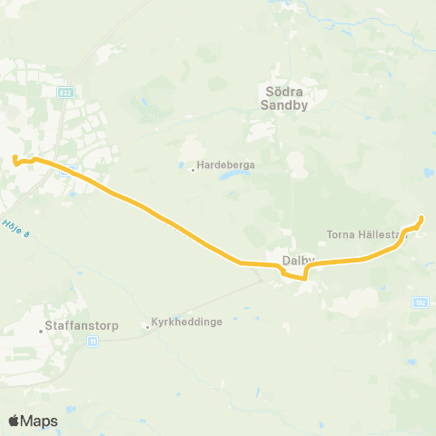 Skånetrafiken Torna Hällestad - Dalby - Lund map