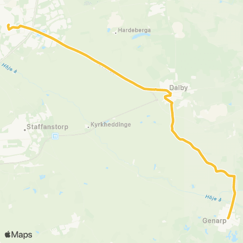 Skånetrafiken Lund - Dalby - Genarp map