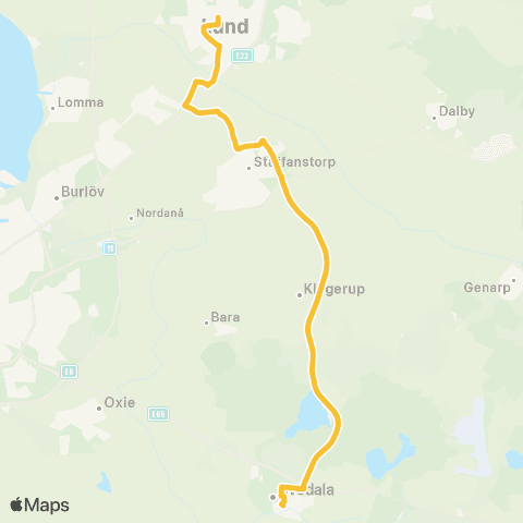 Skånetrafiken Lund - Klågerup - Svedala map