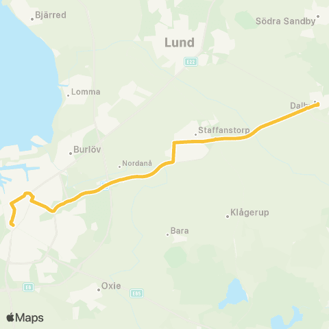 Skånetrafiken Malmö - Staffanstorp - Dalby map