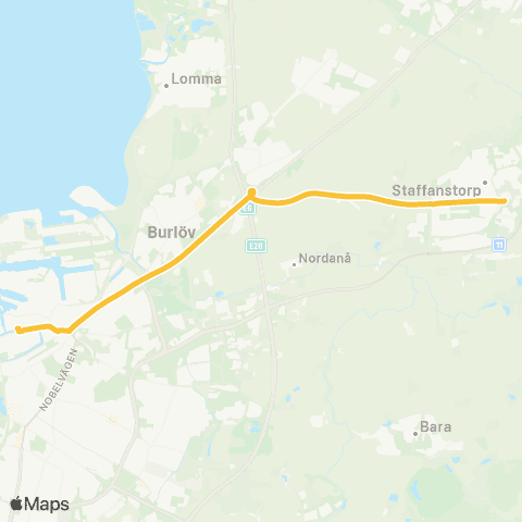 Skånetrafiken Malmö C - Staffanstorp map