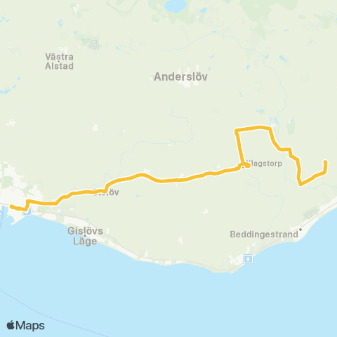 Skånetrafiken Trelleborg - Ö Klagstorp - St Beddinge map