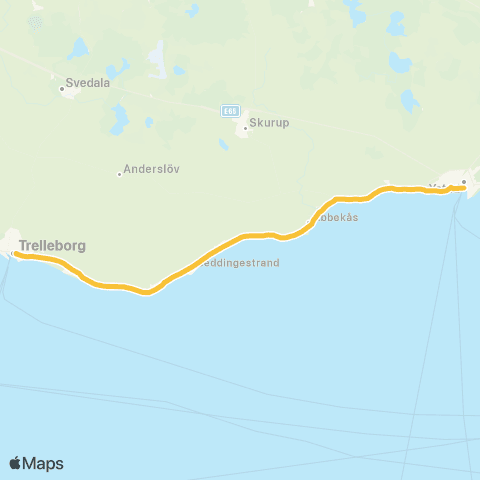 Skånetrafiken Trelleborg-Smygehamn-Skateholm-Abbekås-Ystad map
