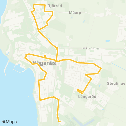 Skånetrafiken Långaröd-Höganäs Centrum-Sporthallen map