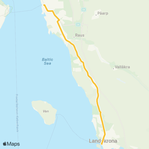 Skånetrafiken Helsingborg - Glumslöv - Landskrona map