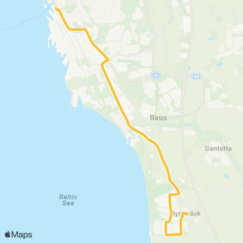 Skånetrafiken Helsingborg - Rydebäck map