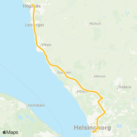Skånetrafiken Höganäs - Viken - Helsingborg map