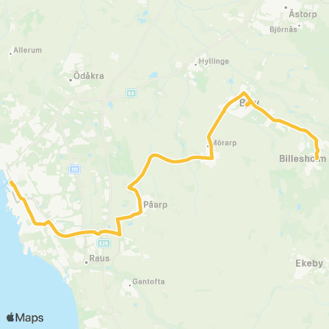 Skånetrafiken Helsingborg - Bjuv - Billesholm map