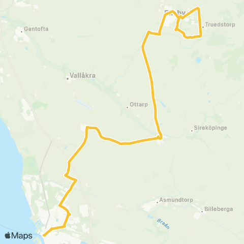 Skånetrafiken Ekeby-Tågarp - Landskrona map