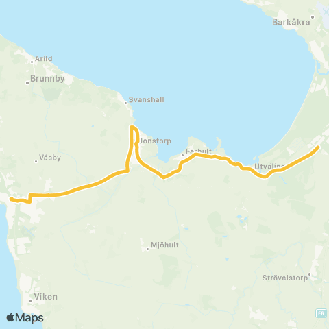 Skånetrafiken Höganäs-Jonstorp - Ängelholm Ishallen map