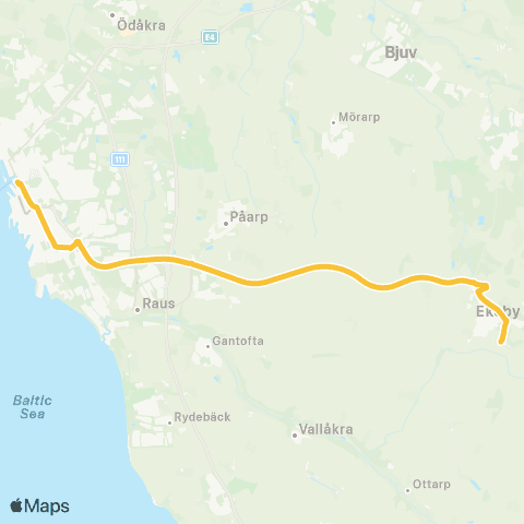 Skånetrafiken Helsingborg - Ekeby map