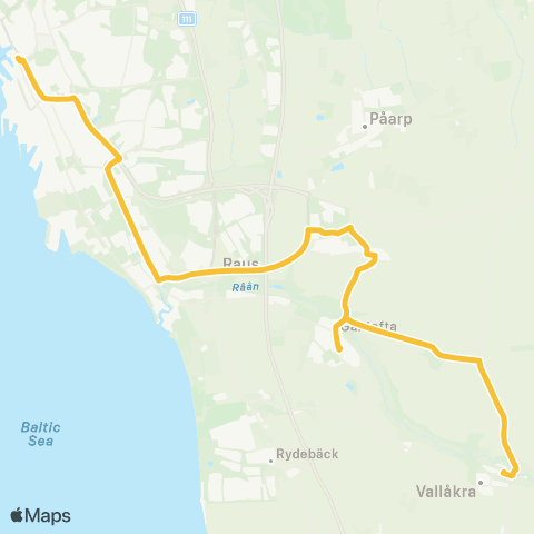 Skånetrafiken Helsingborg - Bårslöv - Vallåkra map