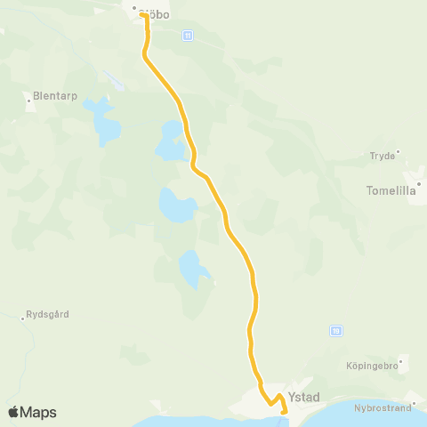Skånetrafiken Sjöbo - Ystad map