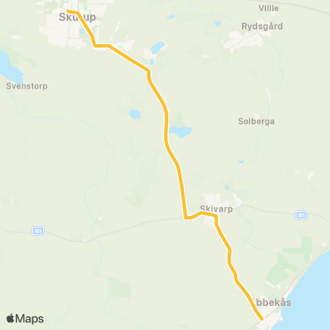 Skånetrafiken Skurup - Abbekås map