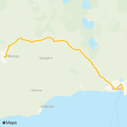 Skånetrafiken Skurup - Skårby - Ystad map