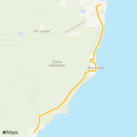 Skånetrafiken Skillinge - Simrishamn map