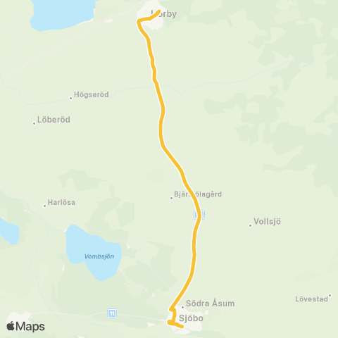 Skånetrafiken Hörby - Bjärsjölagård - Sjöbo map