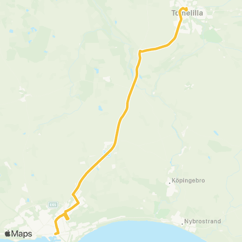 Skånetrafiken Tomelilla - Ystad map